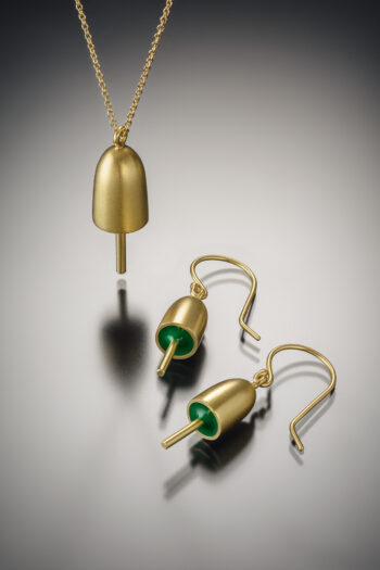 Small Lobster Buoy Necklace in Gold