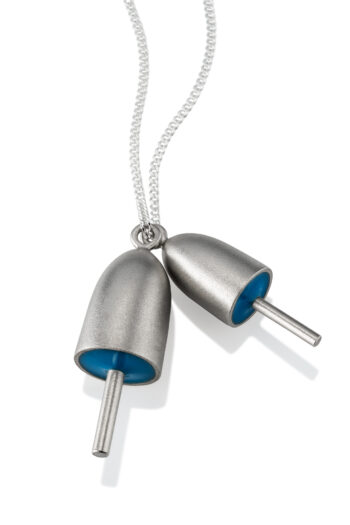 Medium + Large Lobster Buoy Necklace Set in Sterling Silver