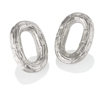 Anchor Chain Link Earrings in Sterling Silver