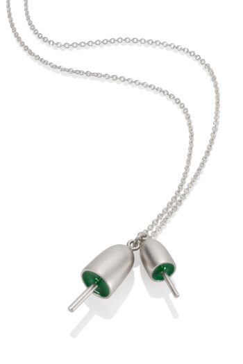 Tiny + Small Lobster Buoy Necklace Set in Sterling Silver