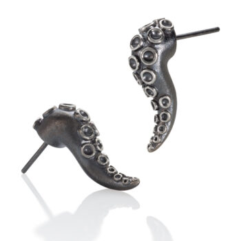 Tentacle Earrings in Sterling Silver