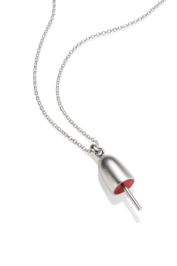 Small Lobster Buoy Necklace in Sterling Silver