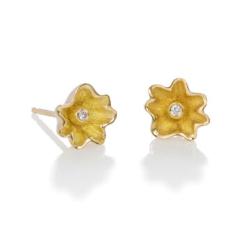 Diamond Sea Flower Studs in 18 Karat Gold