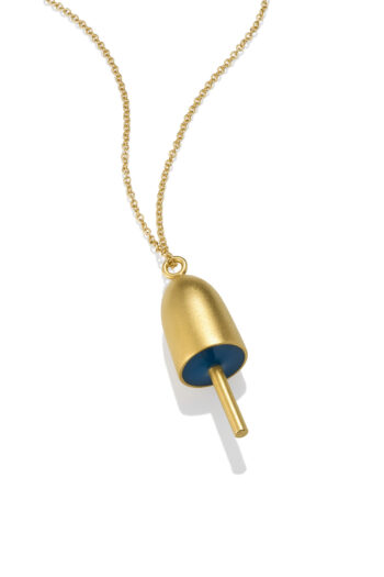 Large Lobster Buoy Pendant in 18K Gold