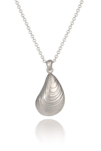 Mussel Shell Pendant in Sterling Silver