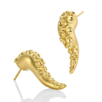 Tentacle Earrings in Gold
